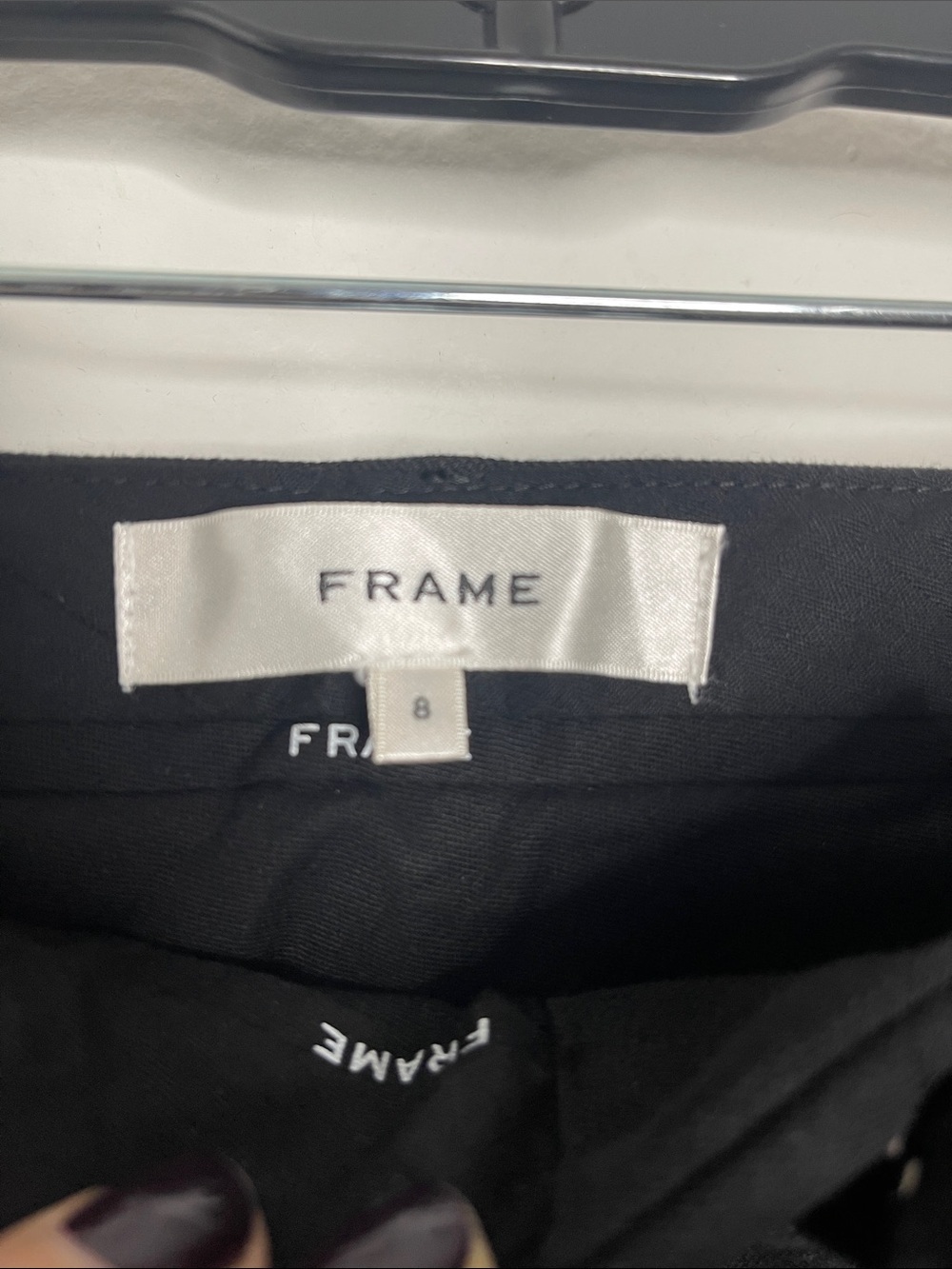 Frame Le Palazzo Crop Wide Leg High Waist Black Stretch Jeans Size 8 - Picture 4 of 6